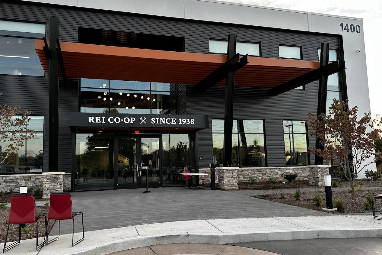 The entrance to the REI distribution center in Lebanon, Tennessee. 
